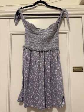 Topshop Floral Smocked Tie-Shoulder Dress